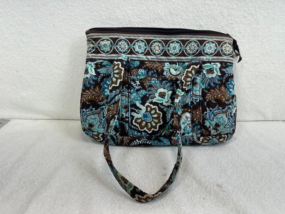 Vera Bradley Java Blue Pattern Quilted Cotton Handbag Retired Spring 2006-RARE